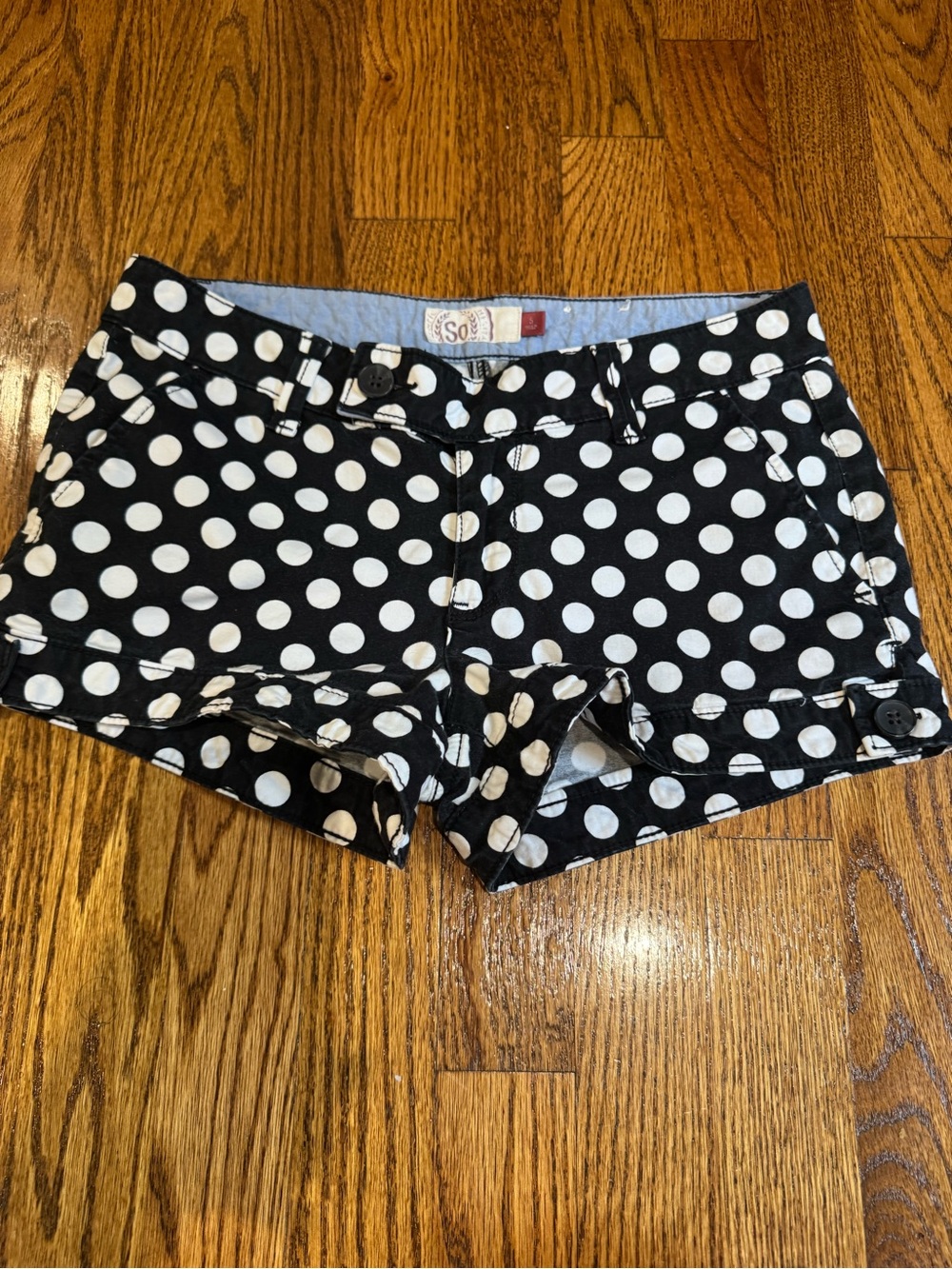 Juniors Polka Dot Black & White Shorts by So